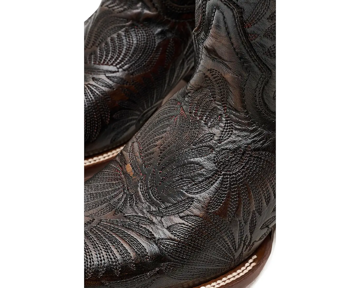 Corral Women’s Black Honey Floral Petal Embroidery Sq Toe Cowboy Boots A4848