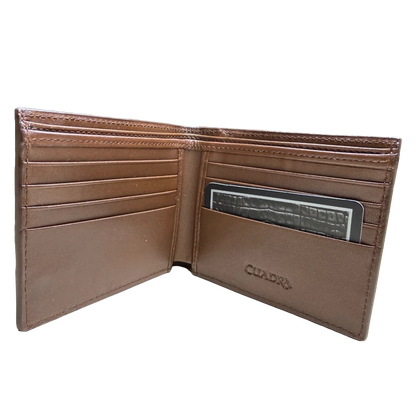 Cuadra Men's Ostrich Leg Studs & Woven Chocolate Brown Wallet DU719