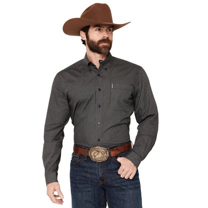 Cinch Mens Modern Print Navy Button Down Shirt MTW1347167