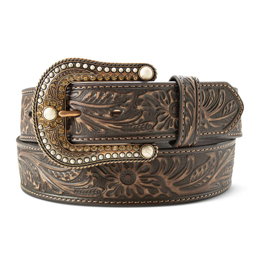 Ariat Ladies 1 1 /2" Floral Embossed Western Belt A1567702