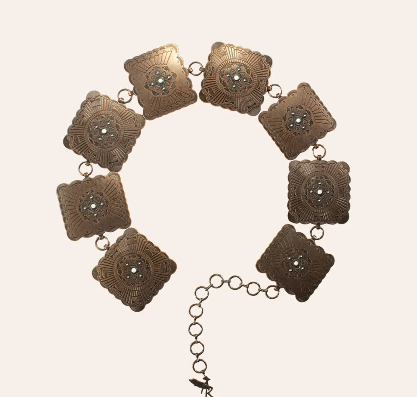 Angel Ranch Ladies’ Copper Large Rectangle Concho Belt D1400040216