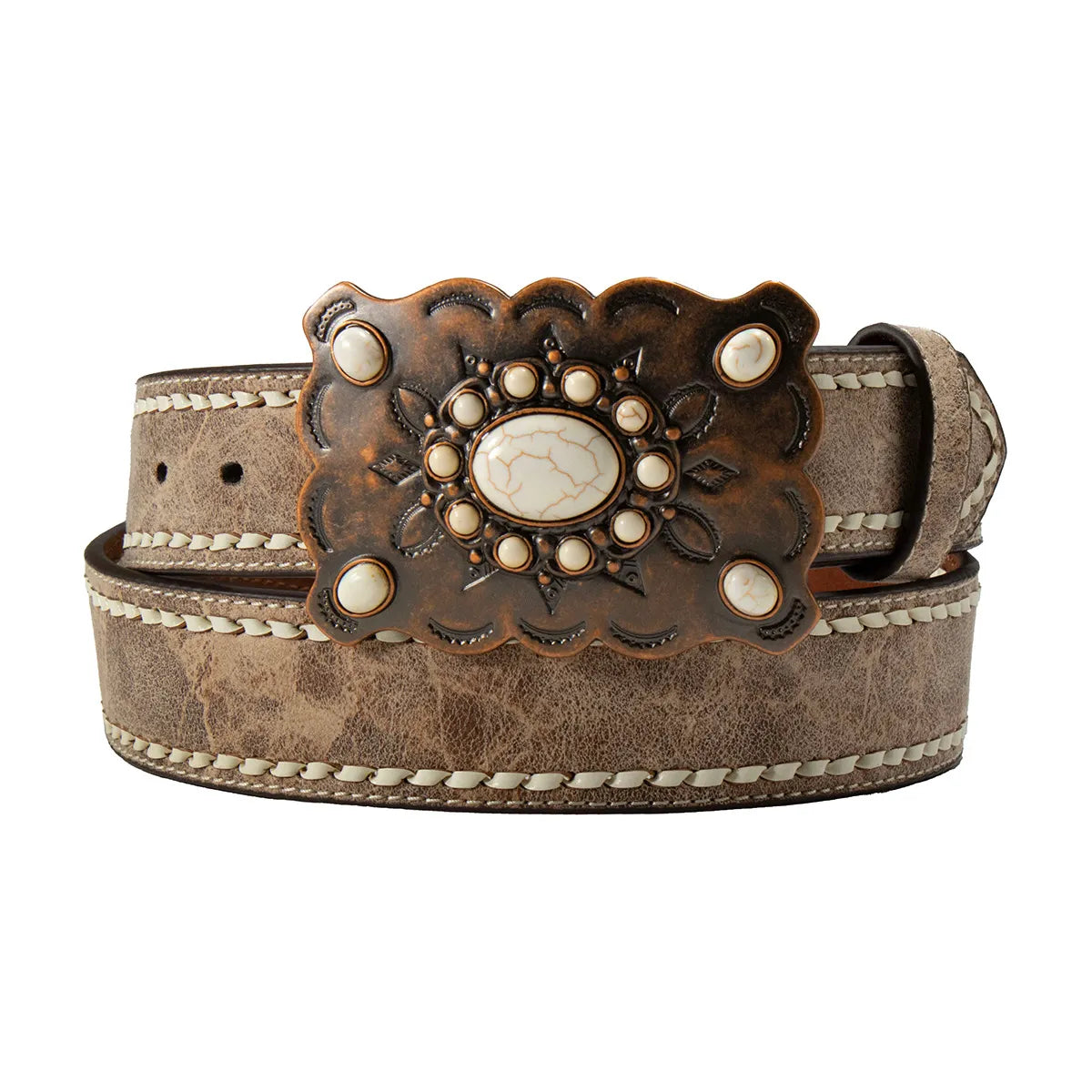 Angel Ranch Womens 1 1/2″ Stone Body Step Lace Belt D1400110238