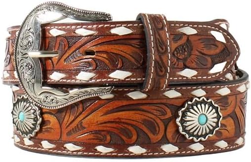 Nocona Western Belt Womens Tooled Conchos Buckle Lace N320004708