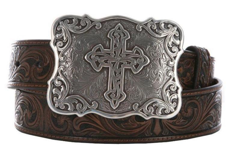 Nocona Women's Brown Embossed Cross Belt N3483802
