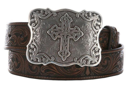 Nocona Women's Brown Embossed Cross Belt N3483802