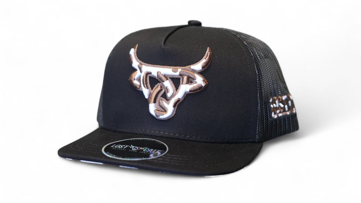 Lost Calf Kids Cowhide Black Cap