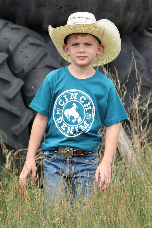 Cinch Boys Teal Graphic Tee MTT7670183