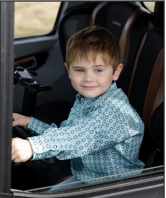 Cinch Boys Toddler Turquoise Long Sleeve Shirt MTW7061431
