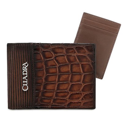 Cuadra Honey Alligator Stitching Wallet DU774