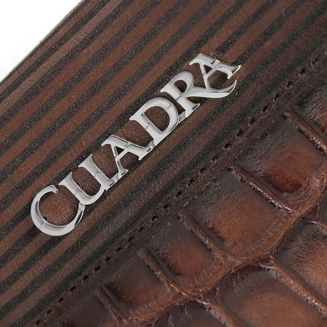 Cuadra Honey Alligator Stitching Wallet DU774