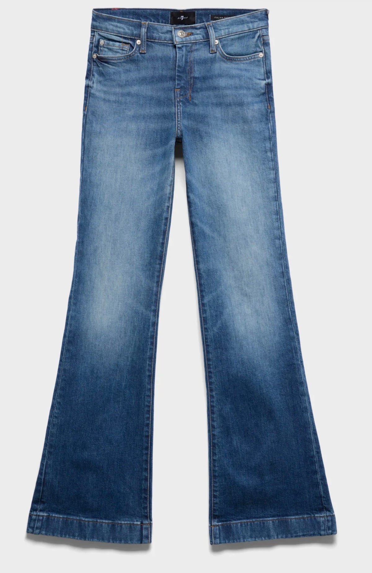 7 For All Mankind Blue Core Bronze Dojo Jean 34” 7U300K85-3NG