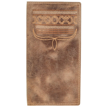 HOOEY "DALTON" SMOOTH BROWN W/STITCHING RODEO WALLET