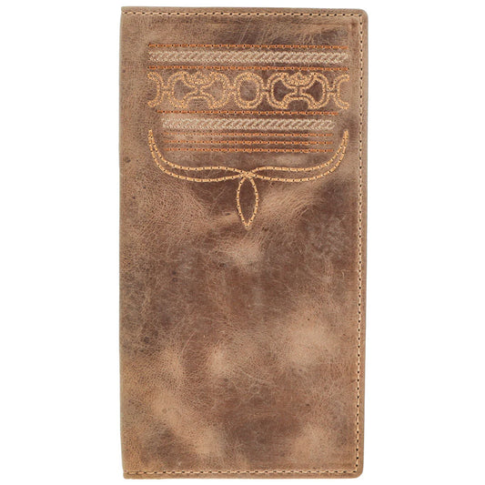HOOEY "DALTON" SMOOTH BROWN W/STITCHING RODEO WALLET