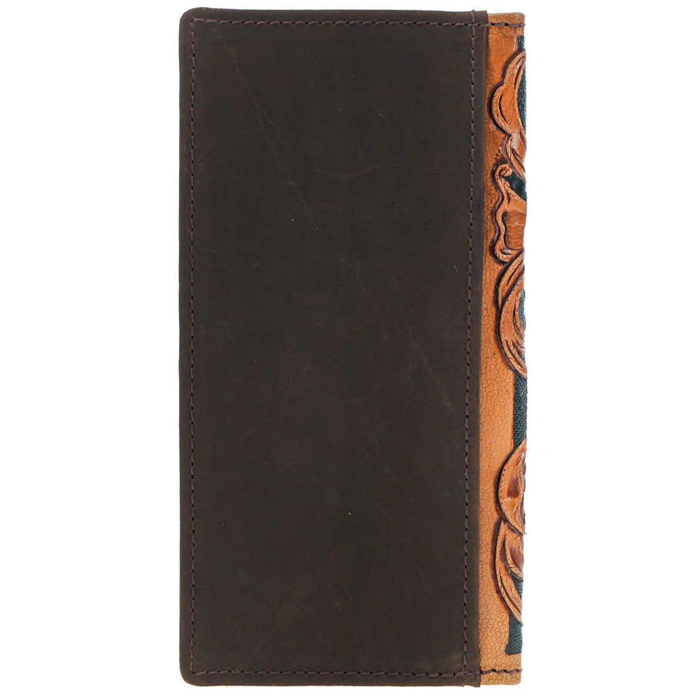 HOOEY "GAMBLER" TAN PLAYING CARD EMBOSSED RODEO WALLET
