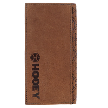 HOOEY "MONTEREY" RODEO WALLET BROWN W/ AZTEC EMBOSSED PRINT