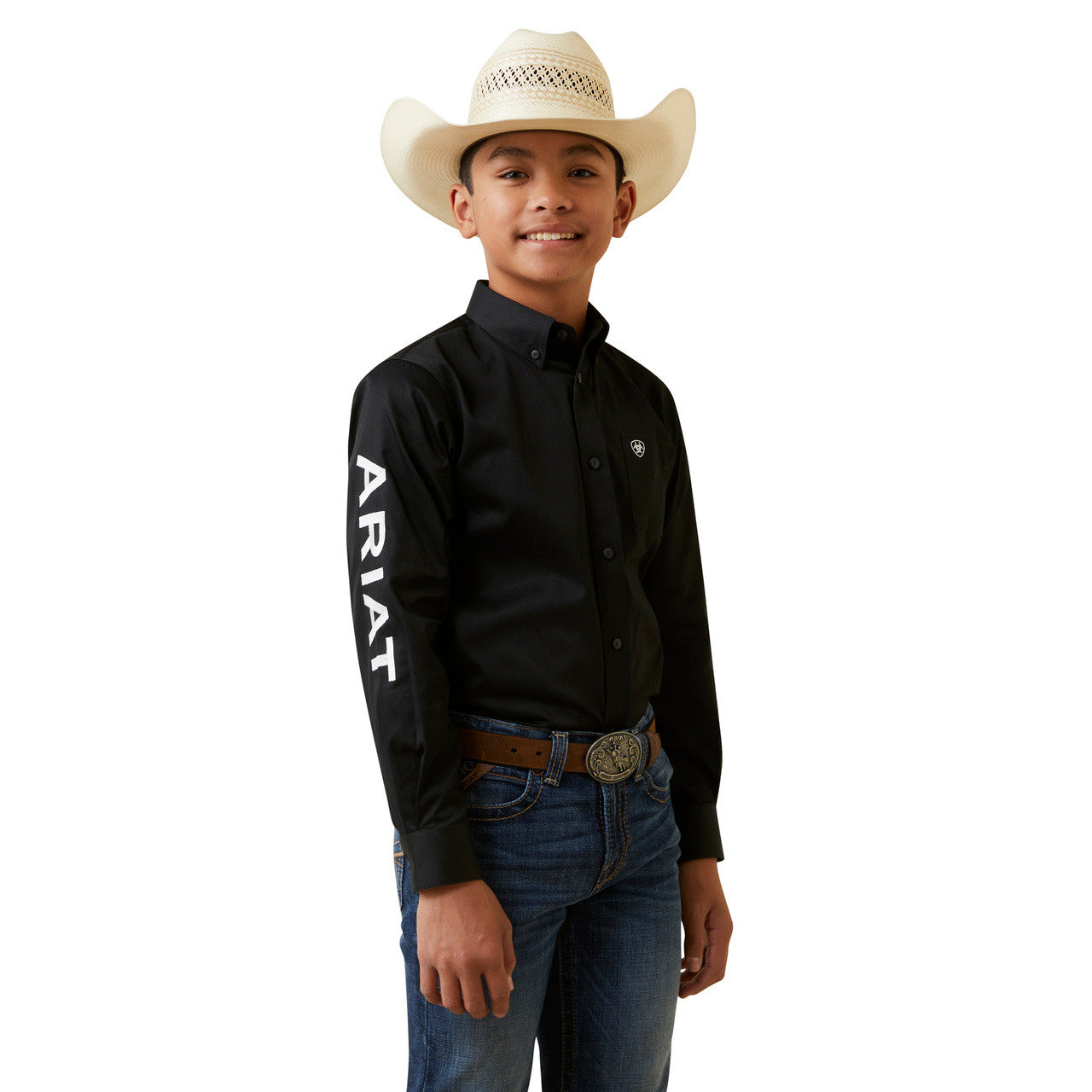 ARIAT TEAM LOGO TWILL BLACK WHITE - 10045426