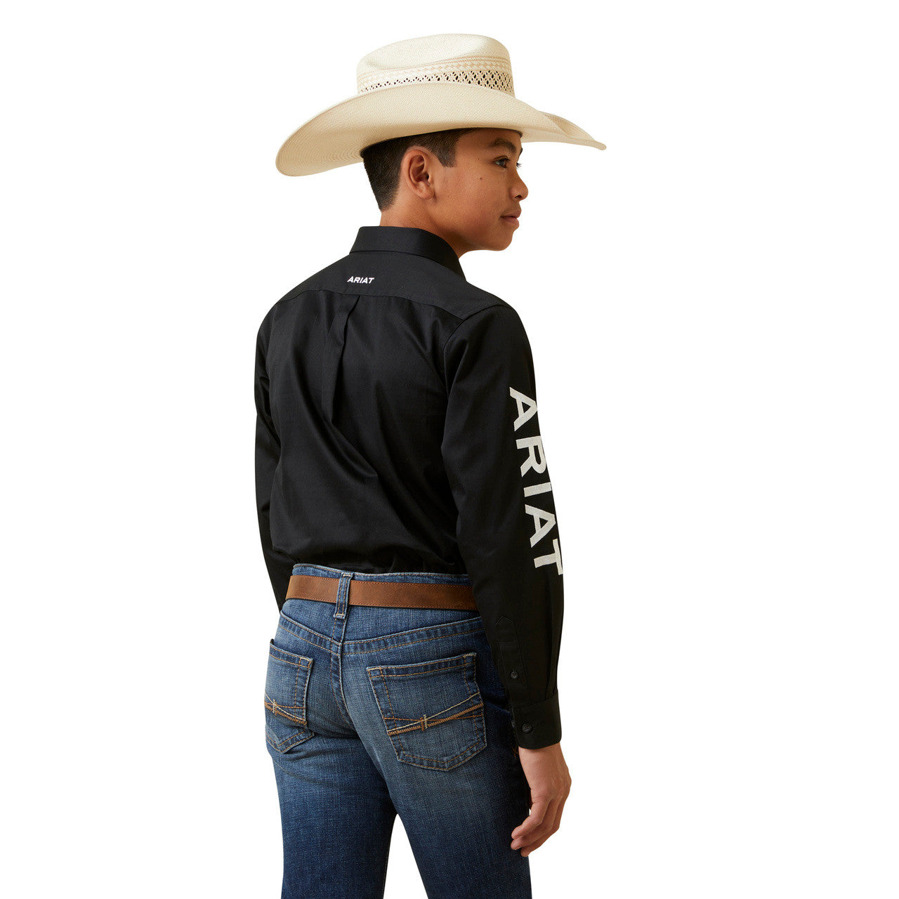 ARIAT TEAM LOGO TWILL BLACK WHITE - 10045426