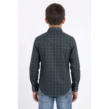 Platini Kid's Western Ls Black Shirt WPK11348