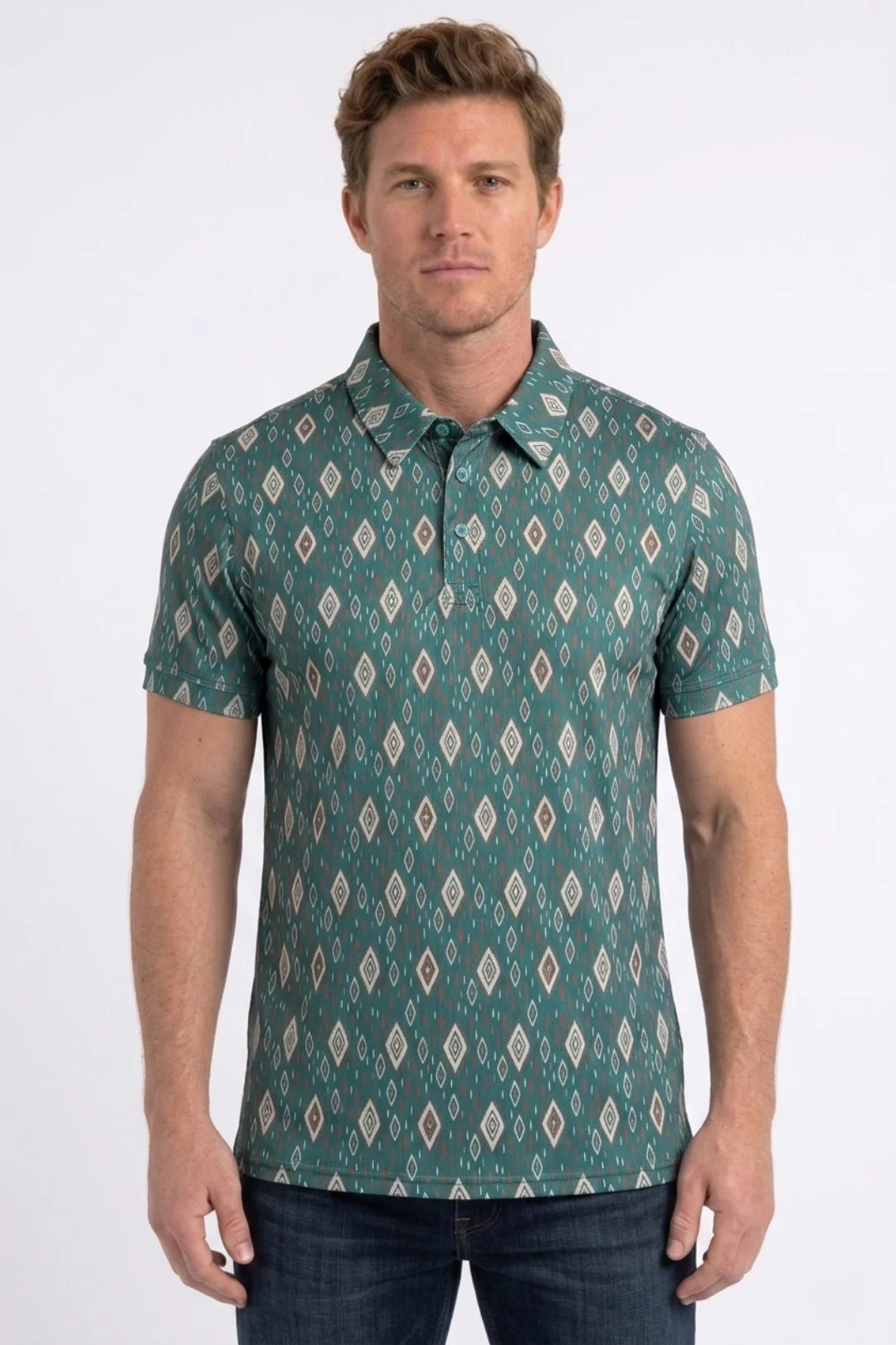 Platini Men’s Full Aztec Diamond Polo PGP11430