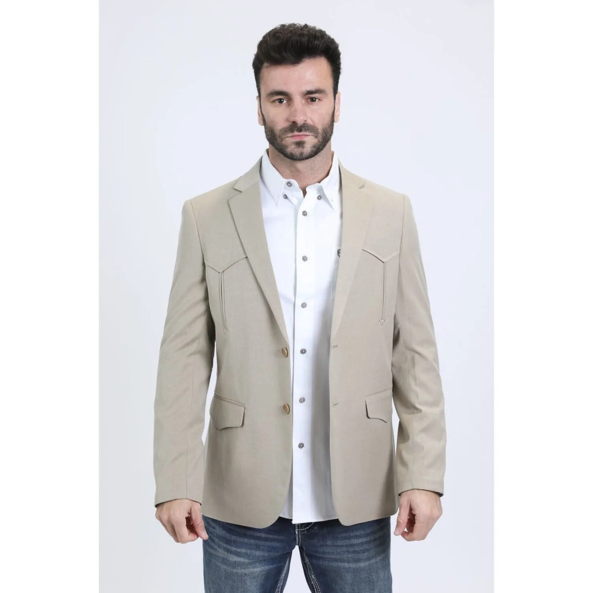 Platini Men's Double Button Western Khaki Blazer BLW10817