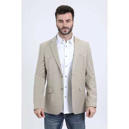 Platini Men's Double Button Western Khaki Blazer BLW10817
