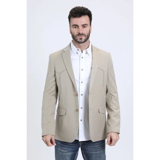 Platini Men's Double Button Western Khaki Blazer BLW10817