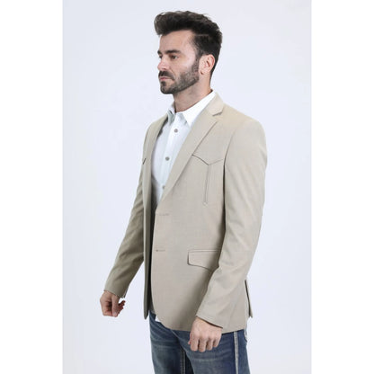 Platini Men's Double Button Western Khaki Blazer BLW10817