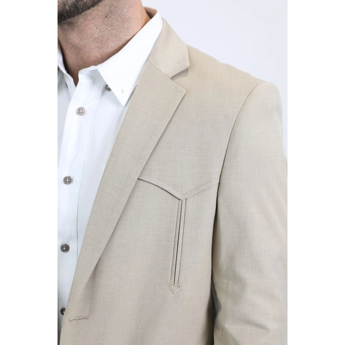 Platini Men's Double Button Western Khaki Blazer BLW10817