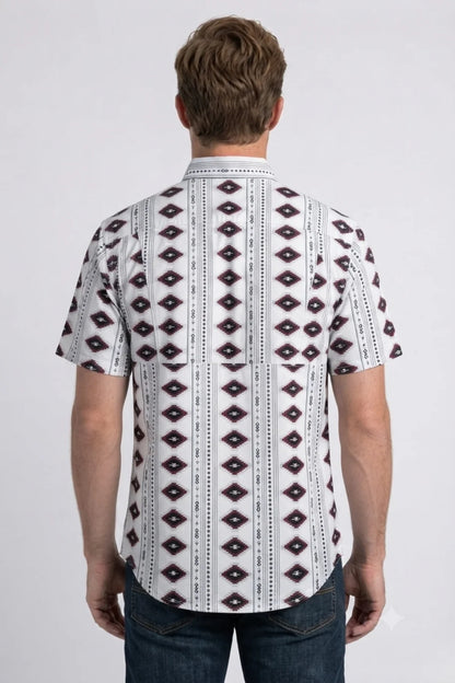 Platini Men’s Diamond Tribal Print Performance Shirt PGS11554