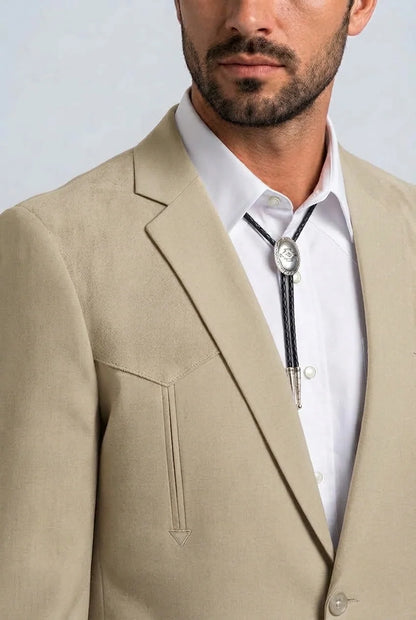 Platini Mens Winstead Tonal Yoke Khaki Suit WST11477