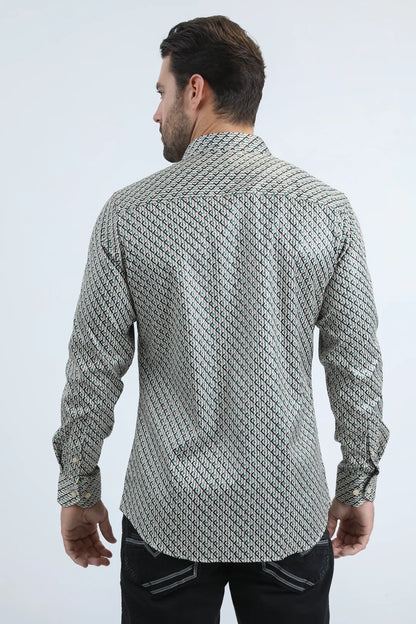 Platini Mens Executive Stripe Foil Ls Shirt FPL10949
