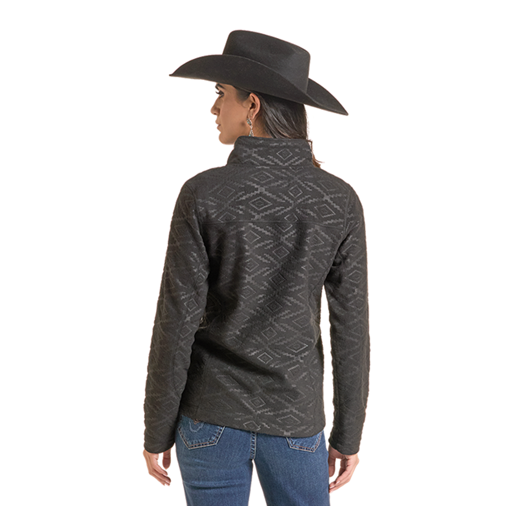 Panhandle Women’s Black Aztec Quarter-Zip Pullover DW91C09252