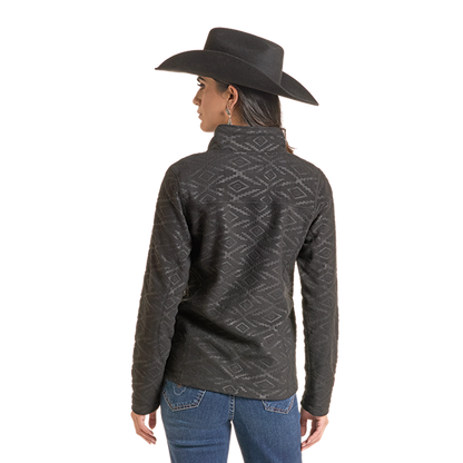 Panhandle Women’s Black Aztec Quarter-Zip Pullover DW91C09252
