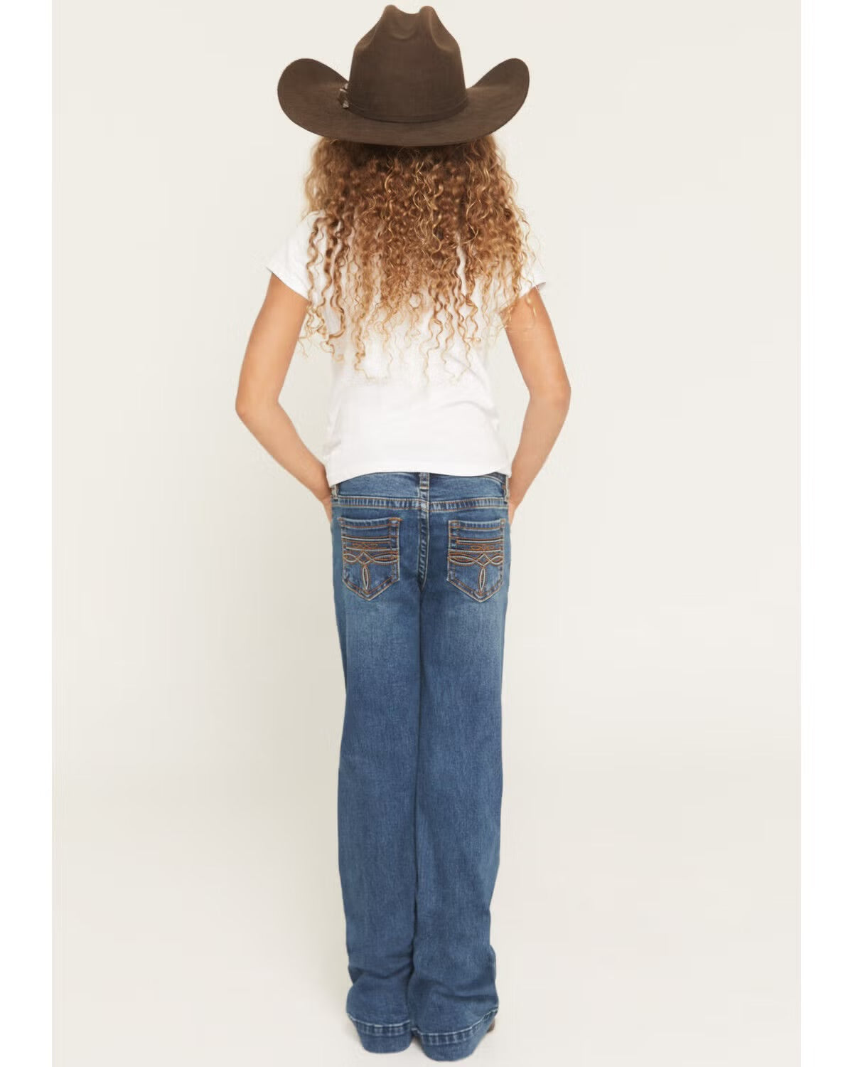 Rock and Roll Denim Girls' Medium Wash Trouser Stretch Denim Jeans