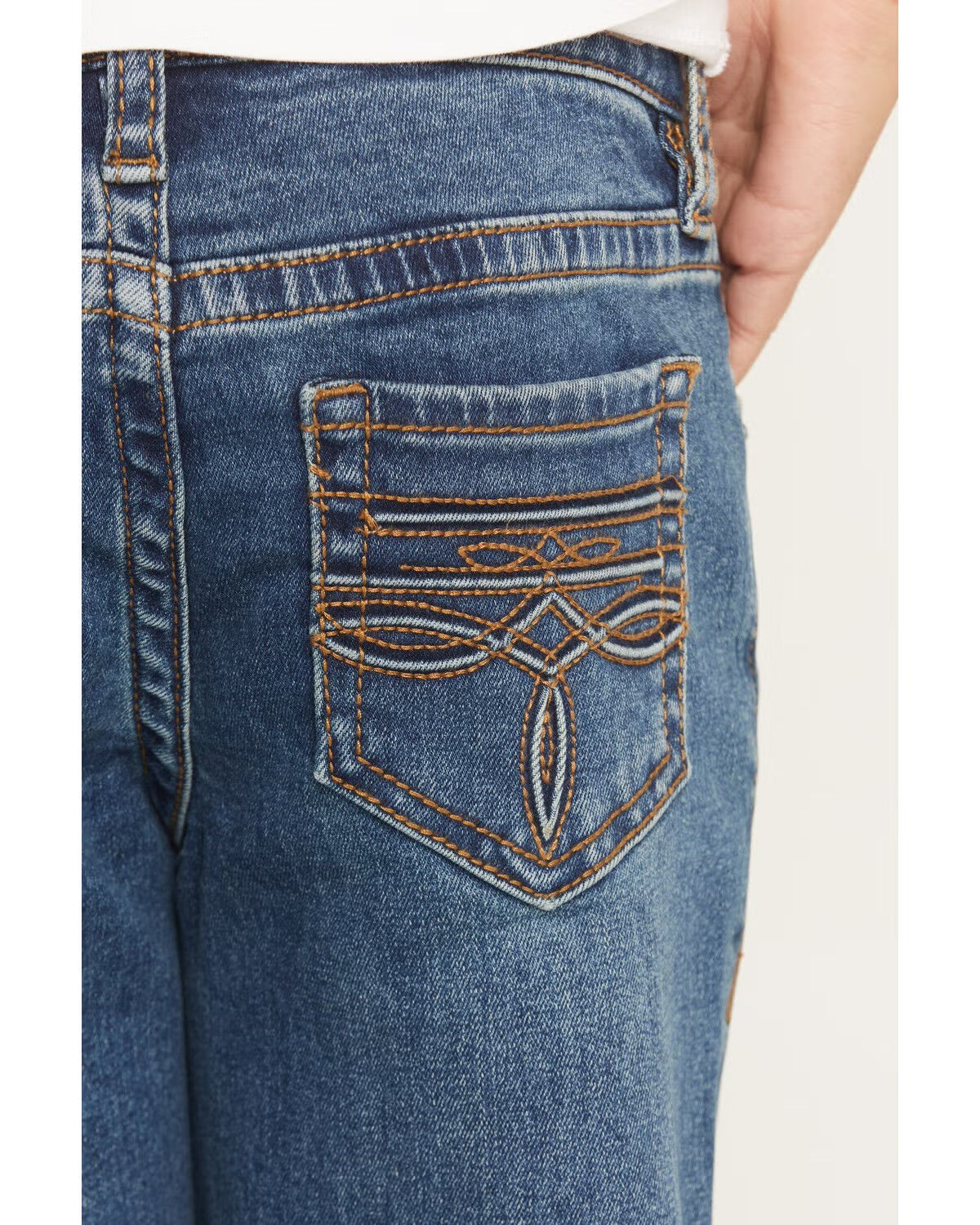 Rock and Roll Denim Girls' Medium Wash Trouser Stretch Denim Jeans