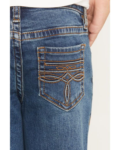 Rock and Roll Denim Girls' Medium Wash Trouser Stretch Denim Jeans