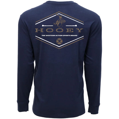 HOOEY "HOOEY ROCKS" LONG SLEEVE T-SHIRT NAVY W/BROWN & WHITE LOGO