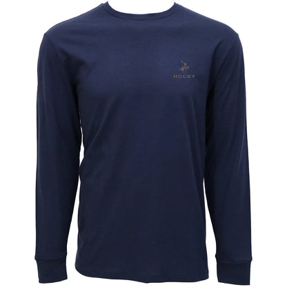 HOOEY "HOOEY ROCKS" LONG SLEEVE T-SHIRT NAVY W/BROWN & WHITE LOGO
