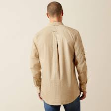 ARIAT Ariat Men's Khaki/Light Brown Team Penn Fitted Shirt