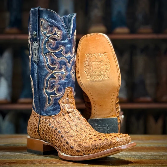 Tanner Mark Print Caiman Ridgeback Matte Cognac Boots TM205599