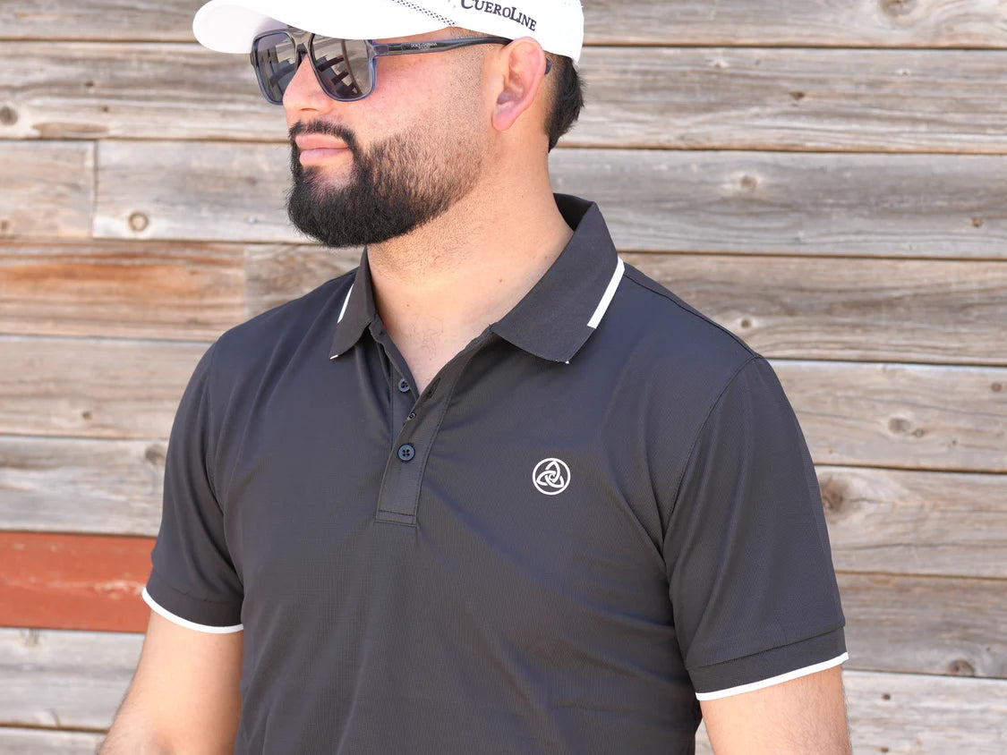 Cuero Line Men’s Black Classic Polo Shirt P43