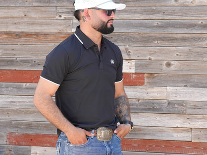 Cuero Line Men’s Black Classic Polo Shirt P43