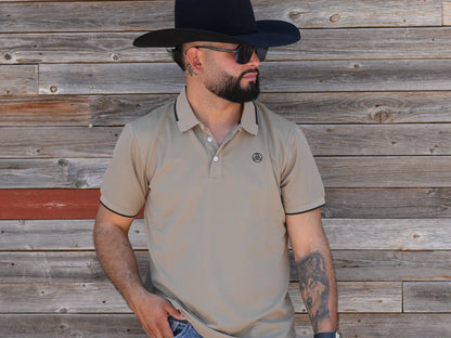Cuero Line Men’s Khaki Classic Polo Shirt P42