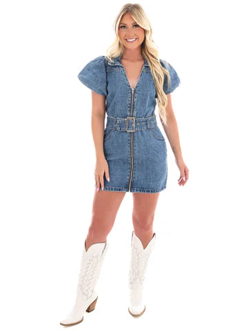 VEVERET ALWAYS ON TIME DENIM DRESS