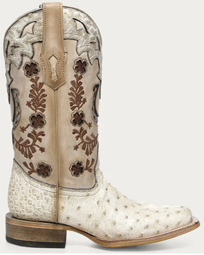Corral Women’s Horseshoe Overlay Exotic Ostrich Western Boots ST A4850