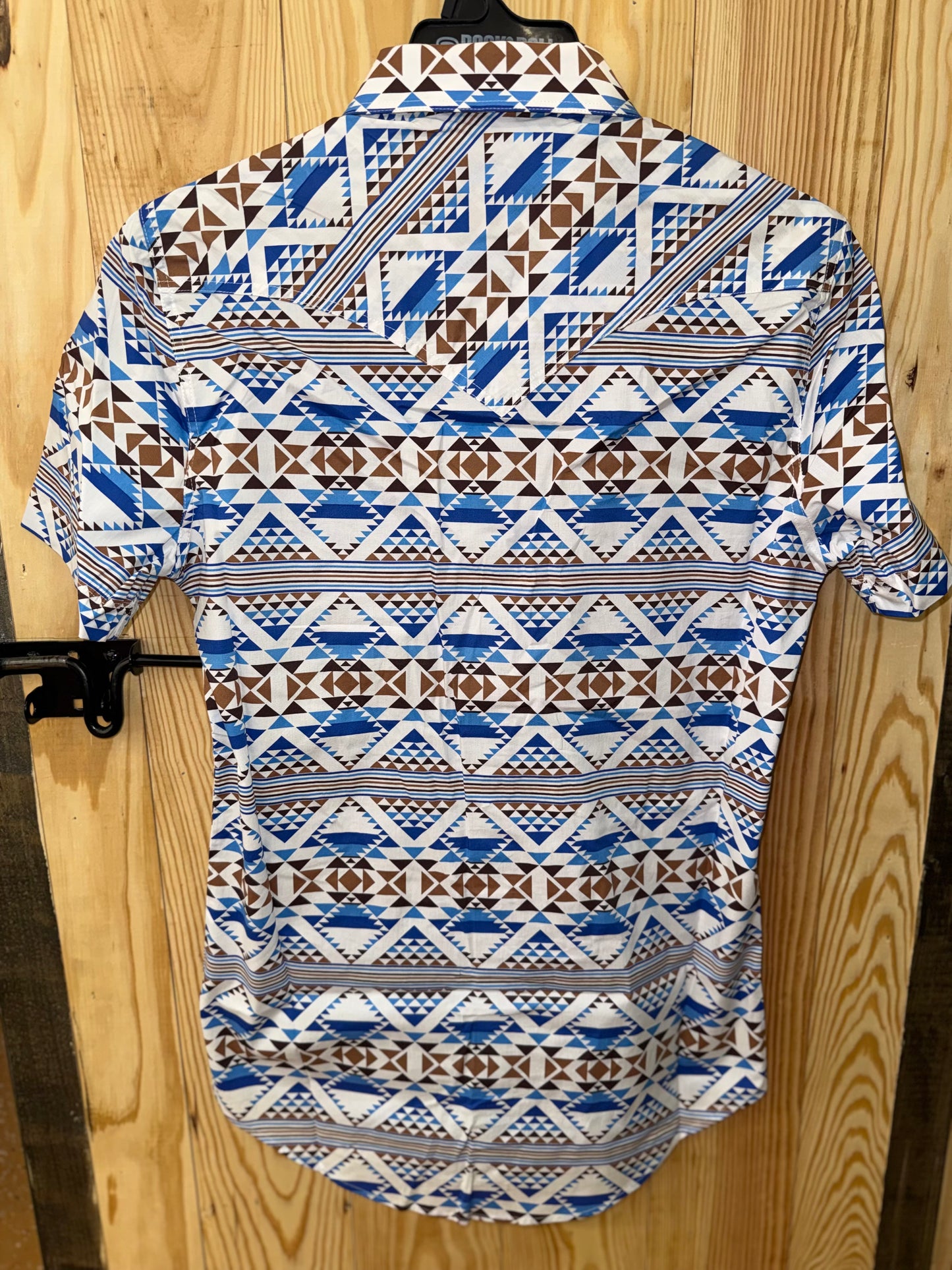 Rock&Roll Aztec Printed Snap SS Shirt BMN3SS08313