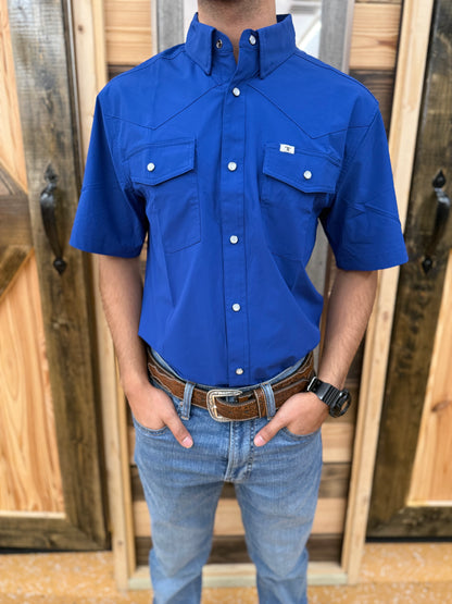 Ferrell Mens Cobalt Blue SS Sanp Shirt FSS1002338