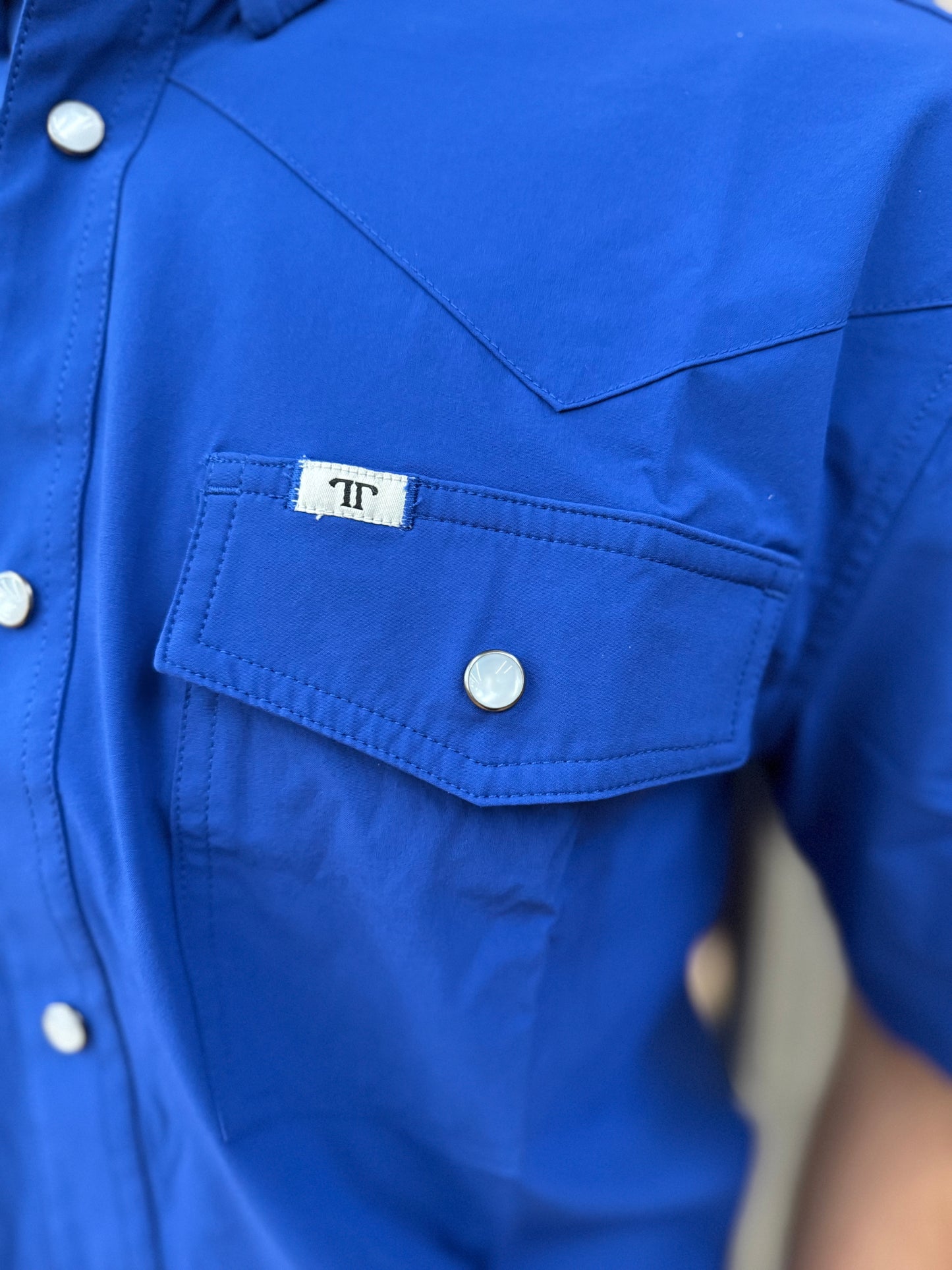 Ferrell Mens Cobalt Blue SS Sanp Shirt FSS1002338