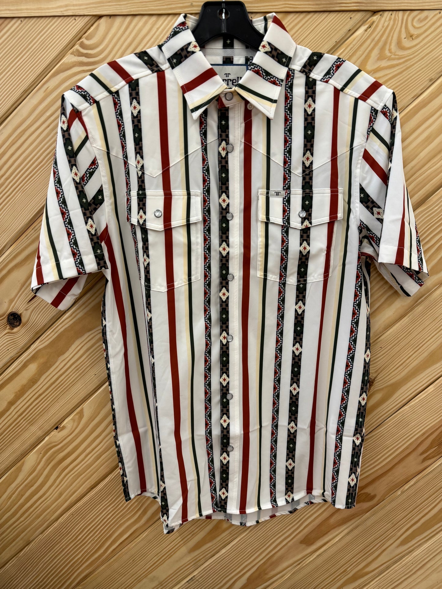 Ferrell The Post In Green Men’s SS Snap Shirt FPS1026030