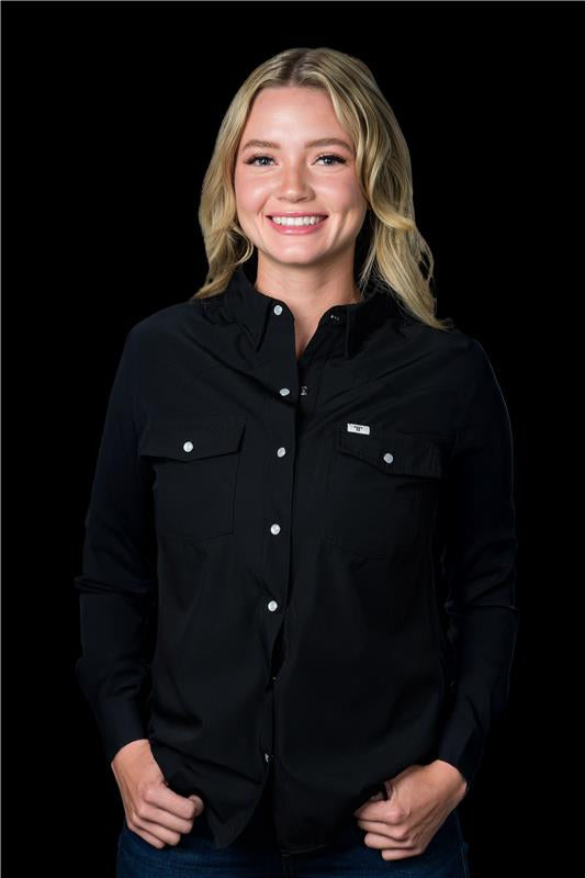 Ferrel Women’s Black Long Sleeve Snap Shirt FSL2002335